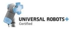 Robotic arm with Universal Robots logo